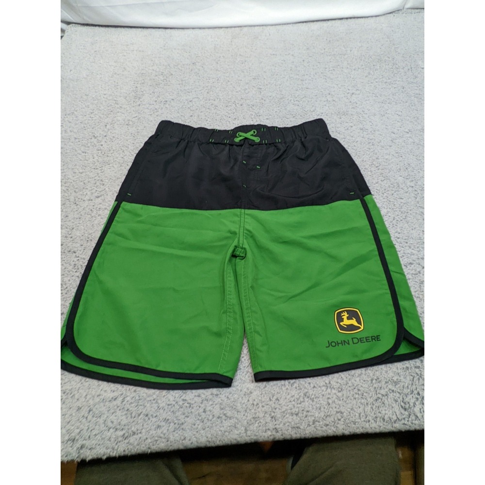 John Deere Shorts Boys Size XXL (18) Youth Kids Black, Green, & Yellow